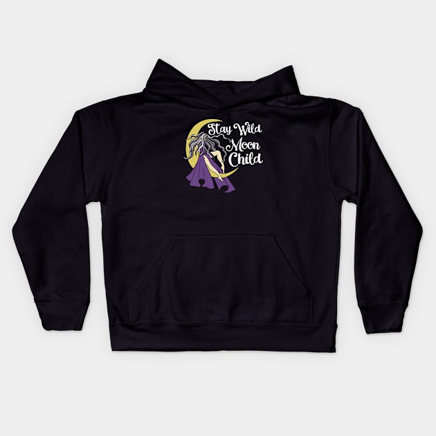 Stay Wild Moonchild Kids Hoodie by bubbsnugg